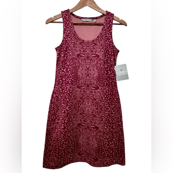 NWT Athleta Shayla Cherrywood Ponte Sleeveless  Animal Print Tank Mini Dress XS - Picture 5 of 10